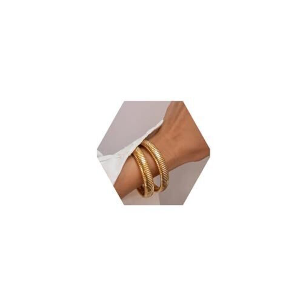 9221 18K Gold Plated Bracelets Gold Bangles Chunky Bangle Bracelets Stack